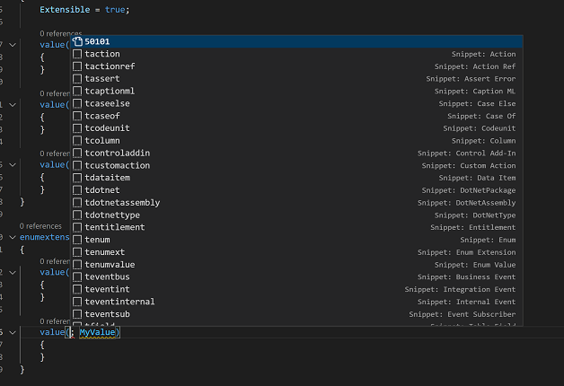 Suggestion par IntelliSense de la valeur ordinale d’enum dans une extension d’enum