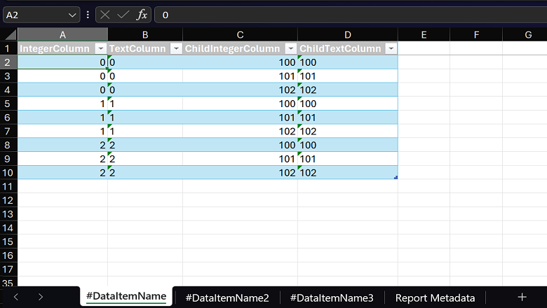 Exemple de modélisation de données avec PowerPivot dans la mise en page Excel.