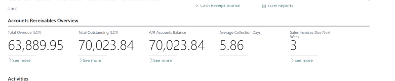 Les nouvelles piles larges : après la configuration, le solde total impayé et le solde du compte client doivent correspondre.