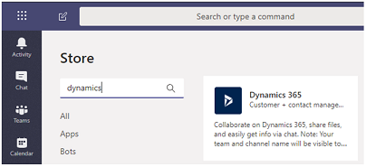 Rechercher et sélectionner Dynamics 365.