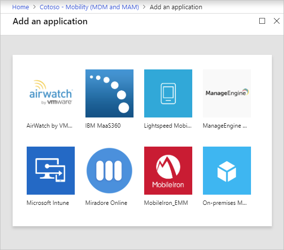 Capture d’écran de la page Ajouter une application dans Microsoft Entra ID. Plusieurs fournisseurs de GPM sont affichés.