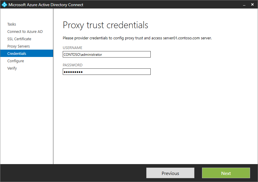 Informations d’identification de confiance du proxy