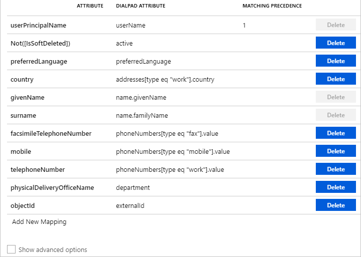 Attributs utilisateur Dialpad