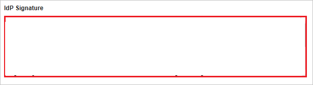 Capture d’écran montrant la section « IdP Signature » mise en évidence.