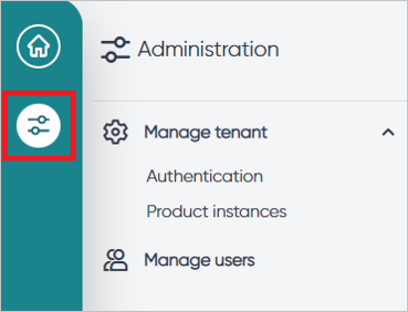 Capture d’écran du menu d’administration.