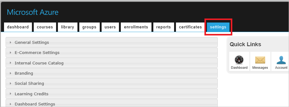 Screenshot shows the settings tab.