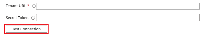 Capture d’écran de la boîte de dialogue Informations d’identification de l’administrateur permettant d’entrer l’URL du locataire et le jeton secret.