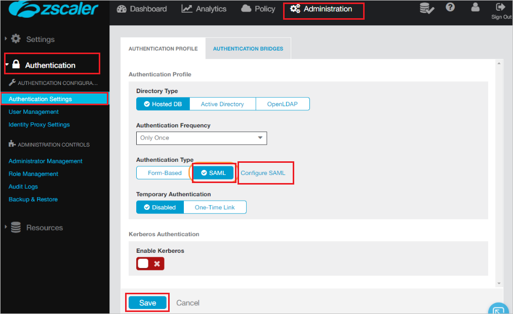 Capture d’écran montrant le site Zscaler One avec les étapes décrites.