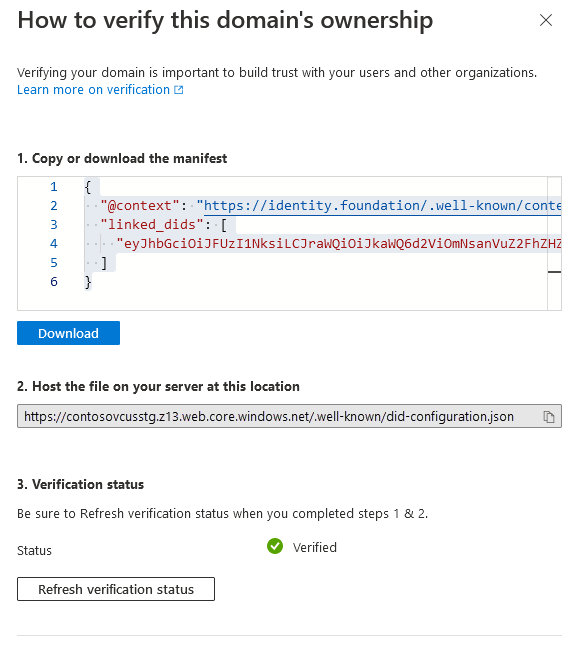 Capture d’écran montrant la configuration reconnue vérifiée.