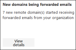 Informations sur les nouveaux domaines transférés par e-mail dans le tableau de bord Insights.