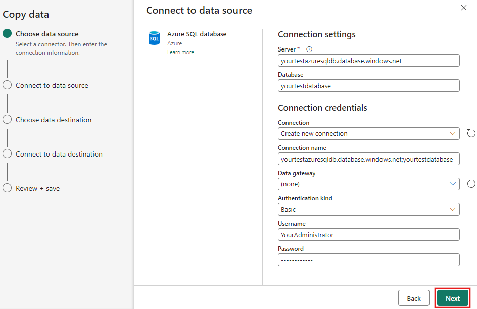 Capture d'écran de l’endroit où sélectionner Nouvelle connexion.