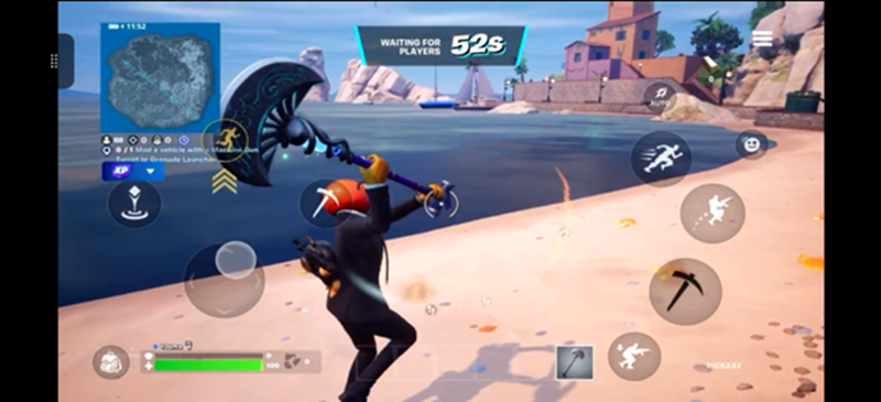 Screenshot of Fortnite touch gameplay