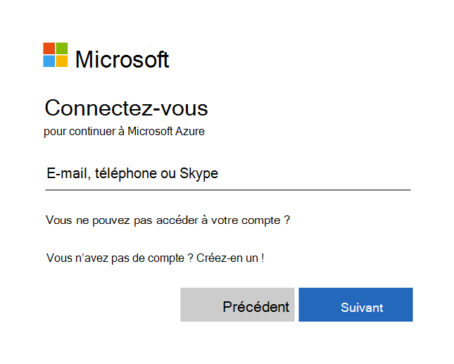 Image de la page de connexion du Centre d’administration Intune