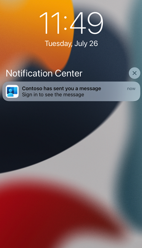 Notification personnalisée iOS/iPadOS de l’appareil verrouillé