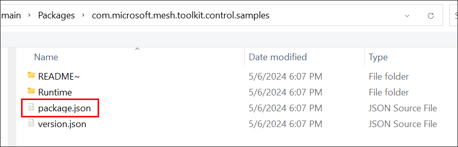 Capture d’écran du fichier package.json dans Explorateur de fichiers.