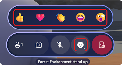 Capture d’écran du menu Emote dans l’application Mesh montrant les emotes disponibles.