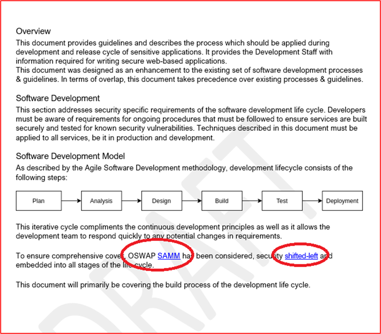 Capture d’écran d’un extrait de la procédure de développement logiciel sécurisé 2 de Contoso