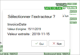 Capture d’écran de la zone Sélectionner l’extracteur dans la page des détails de l’extracteur.