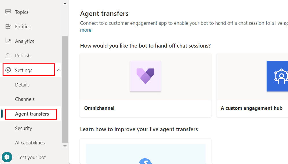 La page de gestion des transferts agent.