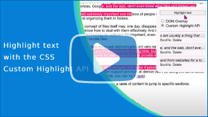Image miniature de la vidéo « Mettre en surbrillance du texte sur le web avec l’API de surbrillance personnalisée CSS »