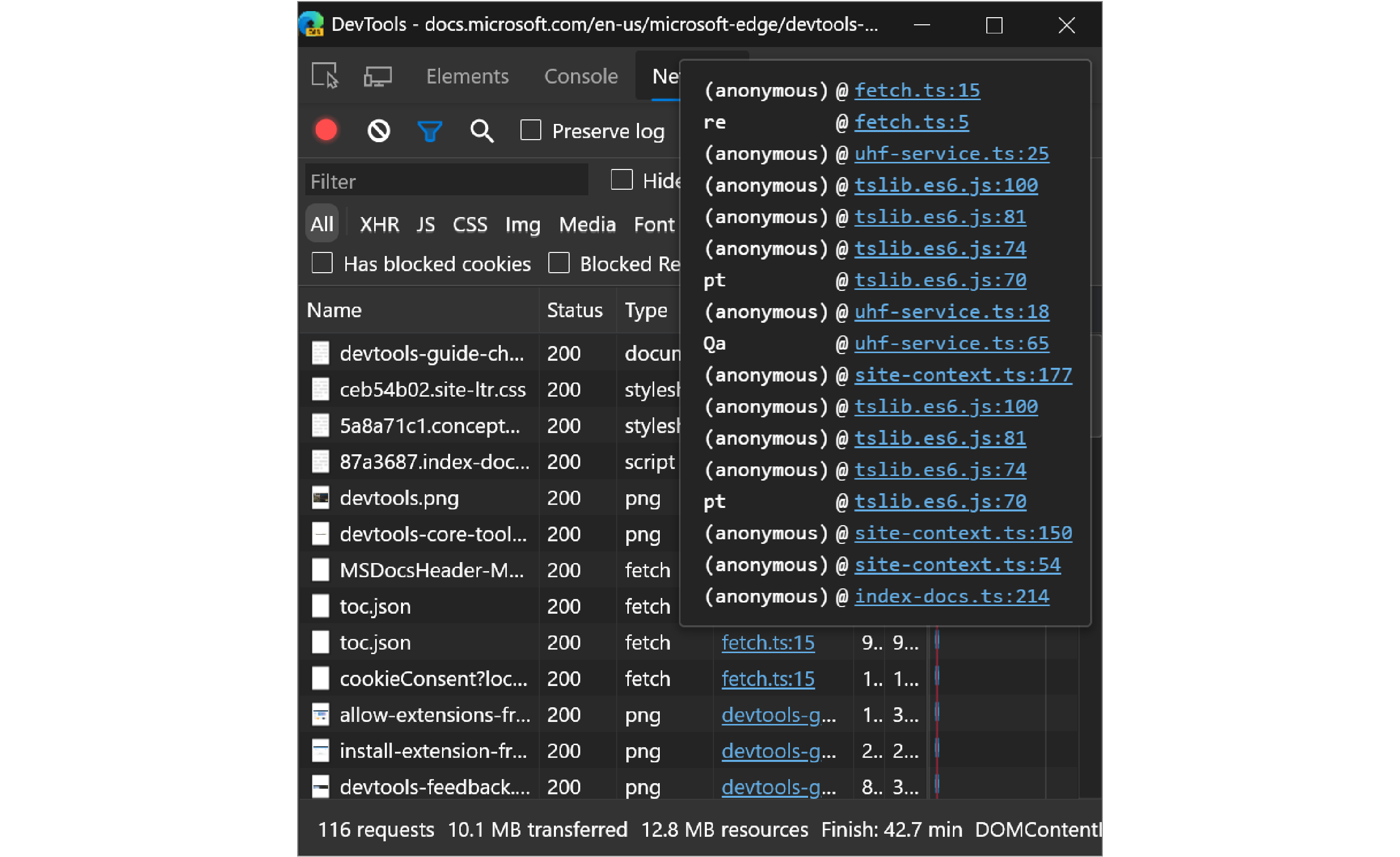 Info-bulle de l’initiateur dans Microsoft Edge 85