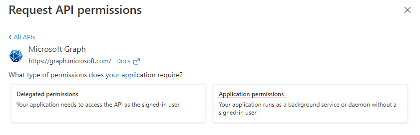 Image des permissions de l'application