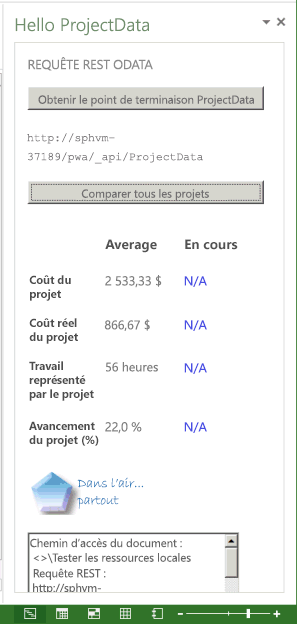 Comparez un projet non publié avec d’autres projets.