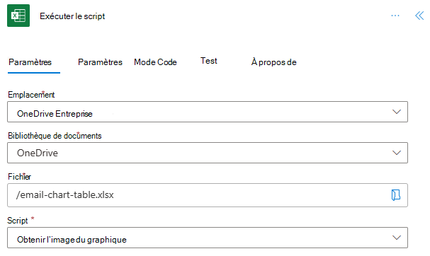 Connecteur Excel Online (Business) terminé dans Power Automate.