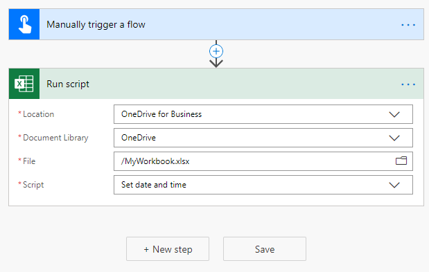 Bouton Enregistrer dans Power Automate.