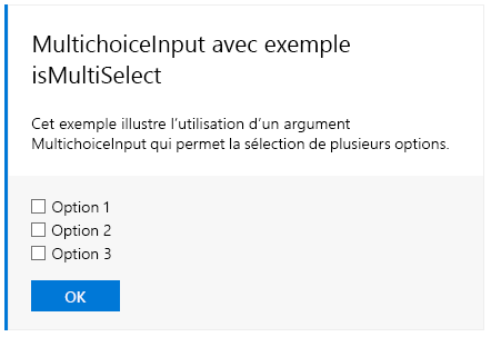 Exemple d’entrée à sélection multiple