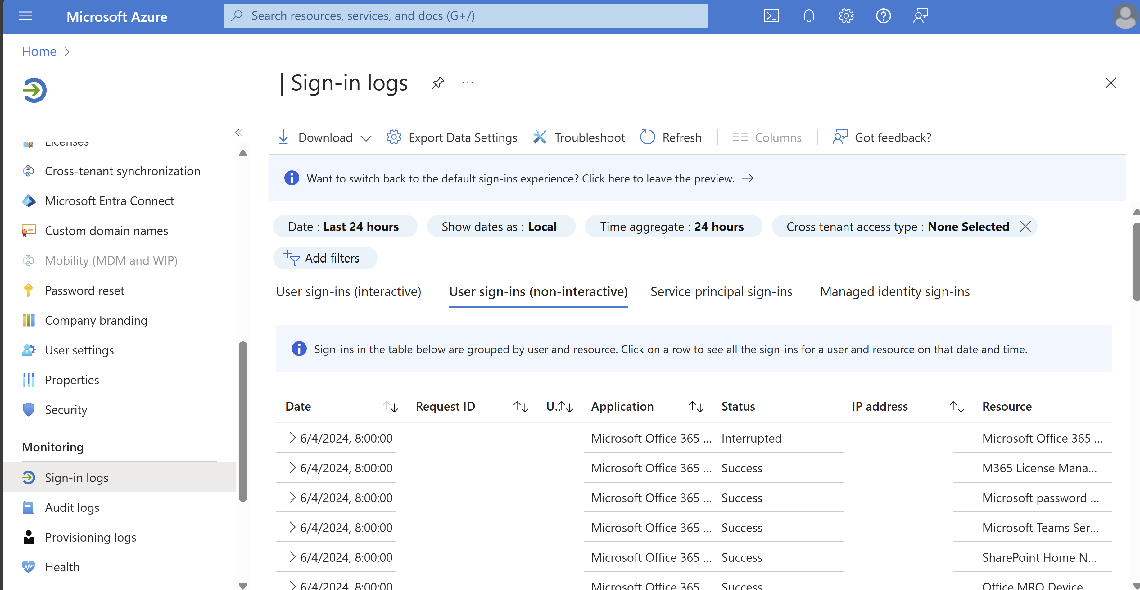 Capture d’écran du Centre d’administration Microsoft Entra, ajout d’un filtre type d’accès interlocataire :Fournisseur de services sur les connexions utilisateur.