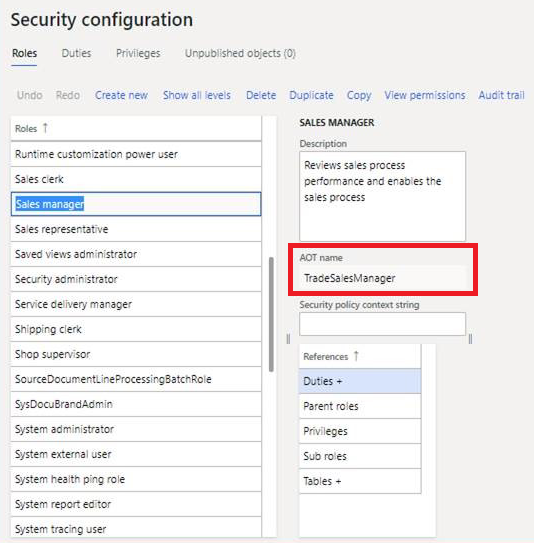 La page de configuration de la sécurité.