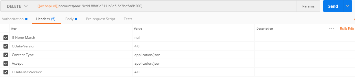 Supprimer un enregistrement à l’aide de l’API web.