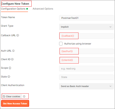 Paramétrer une configuration Postman