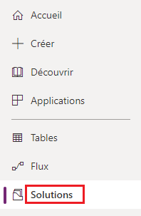 Option Solutions dans la barre de navigation de gauche.