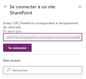 URL du site SharePoint.