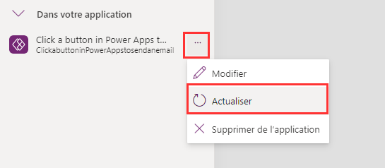 Capture d’écran montrant l’option d’actualisation du flux et l’intégration des dernières modifications.