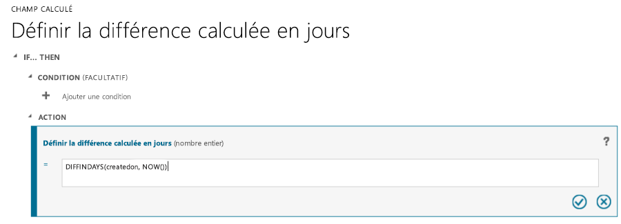 Colonne calculée, fonction DIFFINDAYS.