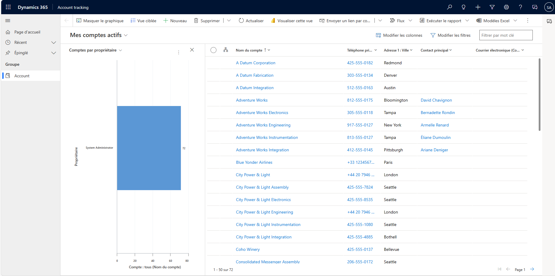 Application de table de compte simple.