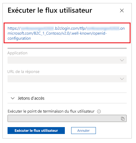 Sélectionner l’URL de configuration OpenID.