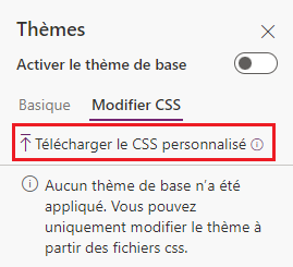 Télécharger le CSS personnalisé.