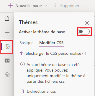 Activer les thèmes de base.