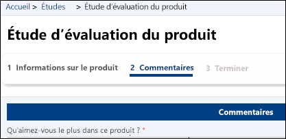 Suivre la progression à l’aide d’un numéro d’étape.