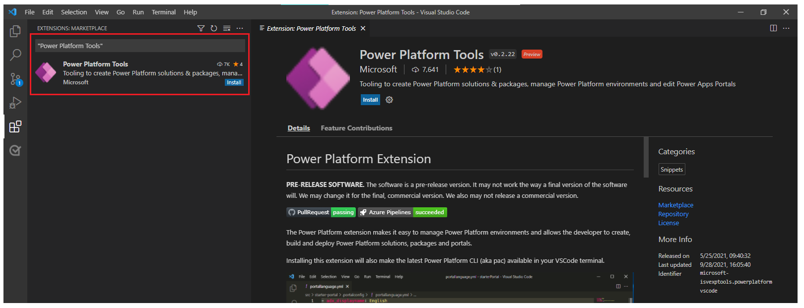 Sélectionnez Power Platform Tools.