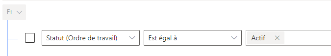 Capture d’écran montrant plusieurs filtres avec un statut égal défini sur Actif.