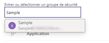 Rechercher et sélectionner un groupe.