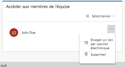 Supprimer l’utilisateur à partir de l’équipe d’accès.