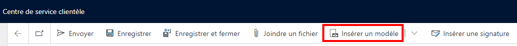 Insérer un modèle de courrier électronique.