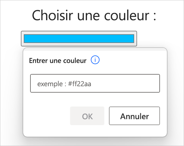 Capture d’écran de l’écran personnalisé du sélecteur de couleur.