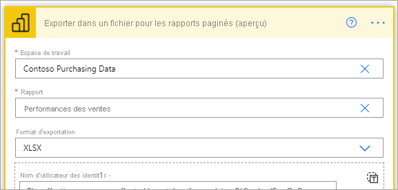 Screenshot that shows the Export to File for Paginated Reports dialog box.